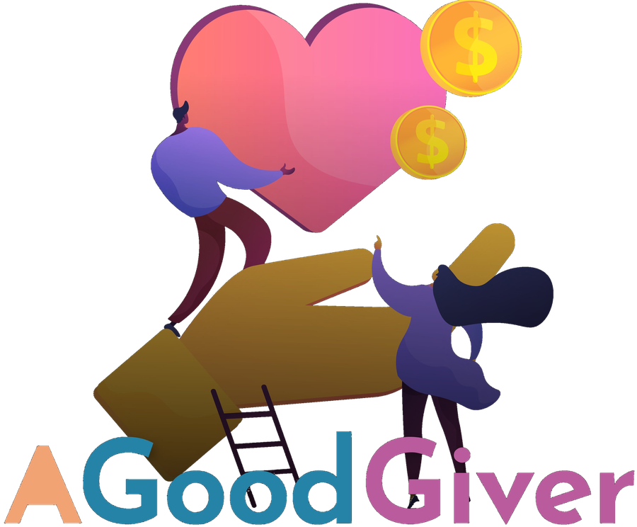 AGoodGiver: l'illustrazione del brand, il gesto della donazione tra cuore e monete