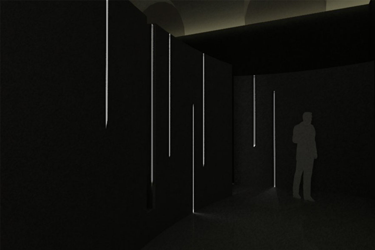 Le Stanze dell'anima: render 3D del progetto di allestimento